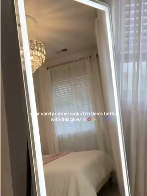 Every room corner needs a stand mirror like this 💯💕💖😱#mirror #standmirror #roomsetup #ledmirror #fulllengthmirror 