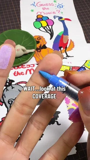 10/10 impressed with the coverage, they even cover black ✔️#paintmarkers  #acrylicmarkers  #artsupplies  #tiktokshopfinds  #arttok 
