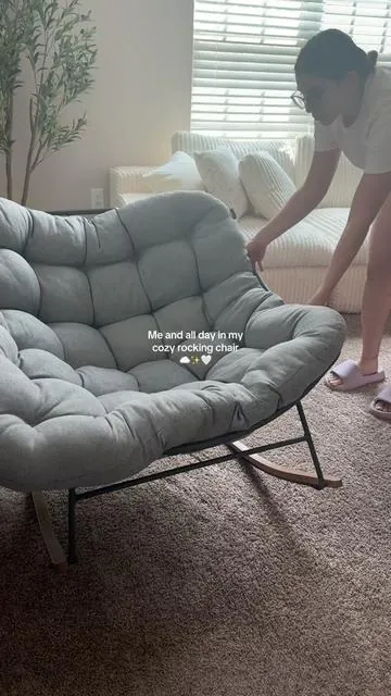 Me and all day ☁️✨ #rockingchair #cozyvibes #homedecor #tiktokshopcreatorpicks #tiktokshopsummersale 