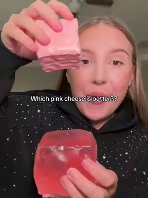 Which one is better?? #pinkcheesesquishy #noreboundcheesesquishy #squishycheese #squishyfigit #sensorytoys 
