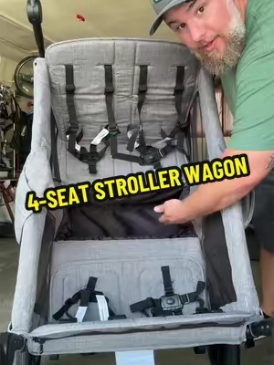 Great deal on this 4-seat stroller wagon #toddlermom #strollerwagon #momoflittles #twinmom #tiktokshopcreatorpicks 