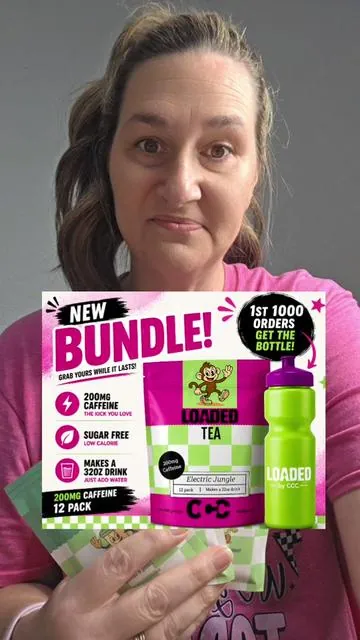 🚨 NEW Electric Jungle Loaded Tea just dropped! 🍃⚡️ 200mg caffeine, sugar free, and the FIRST 1,000 orders get the FREE 28oz bottle! If you've been waiting to try Loaded, this is your sign! 💚#LoadedTea #TikTokShopFinds #EnergyDrinkAlternative #SugarFreeDrinks #CajunGirlShelley 