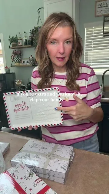 These little serving platters look like postcards! They’re a really fun, unique and inexpensive gift idea. Each one even comes in its own individual box, perfect for gifting. Think teachers, bus, drivers, book club, host, gifts, favorite nurse… Literally anyone, but don’t forget yourself. You will love these! #affordablegifts #teachersgift #christmasinjuly #giftexchange #cookies 
