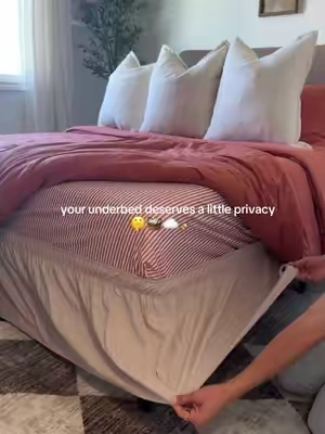 This tiny change makes your whole bedroom feel cleaner #bedskirt 