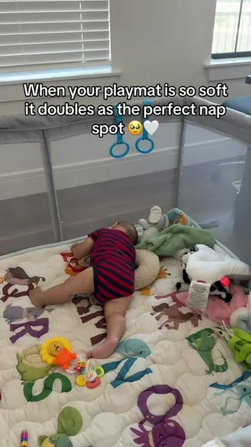 Playtime is tiring! 😴  #momsoftiktok #sahm #twinmom #fyp #babyplaymat 