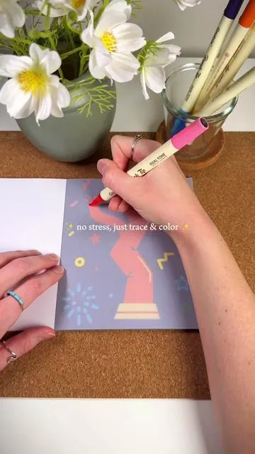 No overthinking it, just relax and color ✨🎨 @Grabie #grabie #acrylicmarkers #cozyhobbies #stressrelief #craftkit 