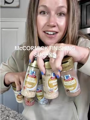 The new McCormick finishing sugar seasonings are about to take over my coffee bar. ☕✨🤎 Blueberry Lemon, Cinnamon Roll, Strawberry, Vanilla Cake, Salted Caramel, and Chocolate Hazelnut… tell me which one you’re trying first. 👀 #coffeegirl #mccormick  #coffeebar #icedcoffee  #tiktokshopsummersale 