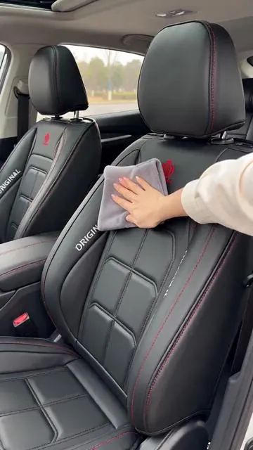Keep your car's interior looking fresh with these premium auto seat covers! ✨ Made from high-quality PU leather, they offer full coverage for all five seats. Say goodbye to spills and stains thanks to their waterproof and stain-resistant design, making cleanup super easy. With a universal fit, upgrading your ride is simple. Get yours now! #caraccessories #autoseatcovers #waterproof #AIGC #Moras