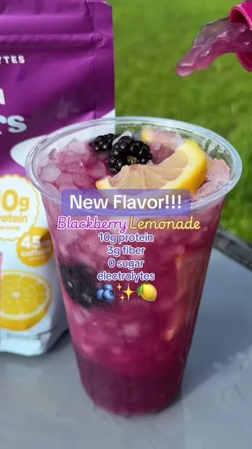 Blackberry Lemonade!  Protein, hydration, and a flavor that actually tastes like summer? Count me in. 🫐🍋 Don’t wait too long to try this new one.@Javvy #javvy #clearprotein #javvyorbit #javvyblitz #refreshers 