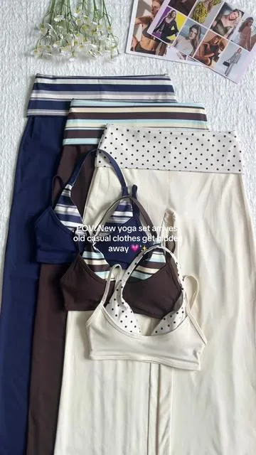 Perfect for gym, yoga and casual hangouts, every girl needs this two-piece set💗#yogaset #gymoutfit #workoutset #SummerVibes #MFVIM 
