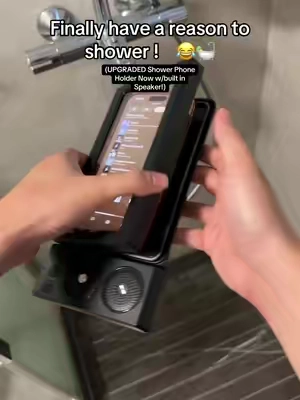 Showering without music is WERID#showerphoneholder #showerspeaker #waterproofphonecase #waterproofspeaker #shower 