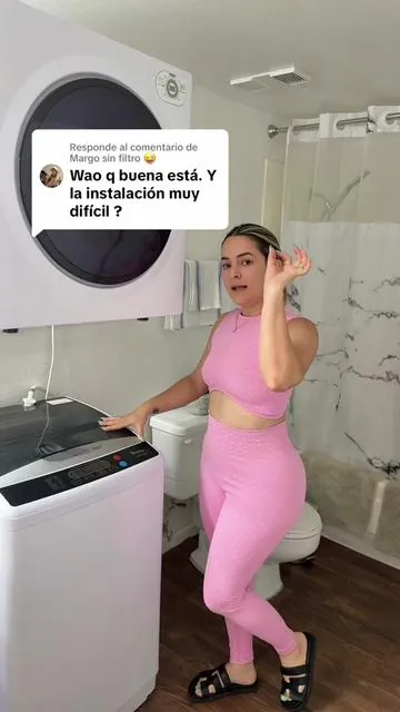 Respuesta a @Margo sin filtro 😜 Te explico cómo conectar esta lavadora y secadora #dealsforyoudays #Summervibes #loundry #washerdryer #loundryroom @ROVSUN.US 