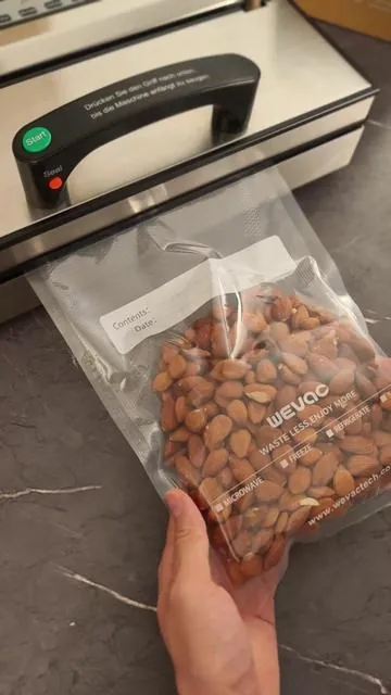 It's the embossed channels that make all the difference. Better suction, longer-lasting freshness. 🙌 #wevac #vacuumsealer #vacuumbags #foodstorage #mealprep #sousvide #kitchengadgets #amazonfinds