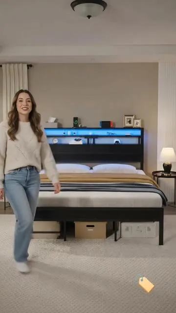 ✨ Upgrade your bedroom with this all-in-one bed frame! 🛏️💙 Built-in LED lights, charging station, storage shelves, and a sturdy metal frame make it the perfect space-saving upgrade. Sleep smarter, stay organized, and keep your devices charged—all in one stylish design. Tap the cart and transform your room today! 🛒 #TikTokShop #BedFrame #BedroomMakeover #BedroomDecor #HomeDecor #ModernBedroom #LEDBed #StorageBed #PlatformBed #ChargingStation #Furniture #SmallSpaceLiving #ApartmentDecor #HomeEssentials #Organization #RoomInspiration #BedroomGoals #DormRoom #SpaceSaving #viralfinds 