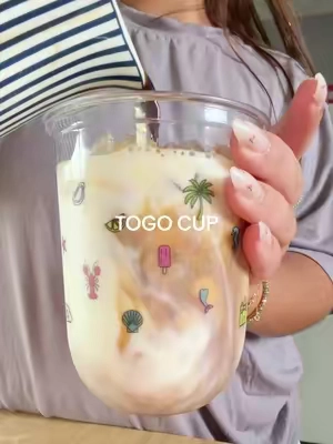 obsessed with these summer Togo cups 🌴🐚🍋 #icedcoffee #coffee #summerdrink #dealsforyoudays #icedcoffeeathome @brittyland 