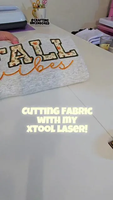 Cutting fabric for the first time with my xTool M2 laser! Can't believe I waited this long to do this! #xtool #xtoolm2 @xTool Official US 