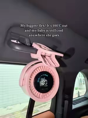 this fan goes wherever we do at summer🥵 clips right to the car, and keep your kids feel cool❄️ the power this thing HAS!🥶💨#fan#summervibes #cool #portable#Summer