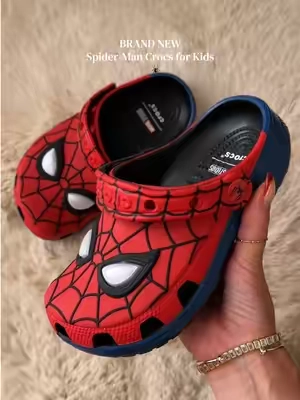 my boys are THRILLED with these new Spider-Man Crocs in kids sizing! 🕷️🕸️ #crocs #spidermancrocs #kidscrocs #newcrocs #crocssuperbrandday 