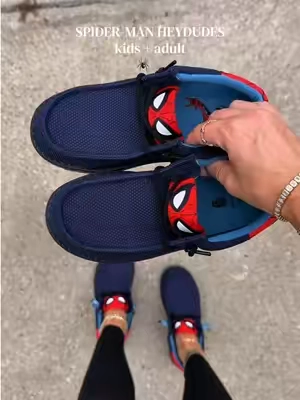 how AMAZING is this Marvel Studios x HEYDUDE collab! 🕸️🕷️ @HeyDude #heydudeshoes #spidermanheydudes #marvelheydudes #newheydudes #kidsheydudes 