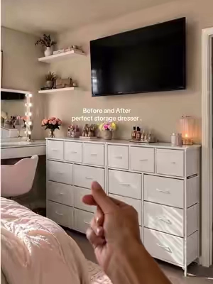 This is the kind of storage that actually makes you tidy 🤍👏#dresser #storage #drawers #organization #bedroom 