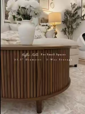 Such a gorgeous coffee table you guys! 31.5” wide with hidden storage so it’s perfect for small spaces 🤎✨ #coffetable #livingroomdecor #livingroomfurniture #homedecor #storagehacks 