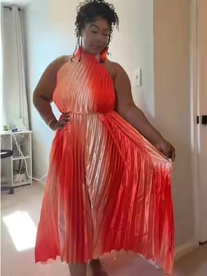 A dress that hides the apron belly. Long Flowly dress #longdress #apronbelly #womensdress #tiktokshopdress #weddingguestdress 