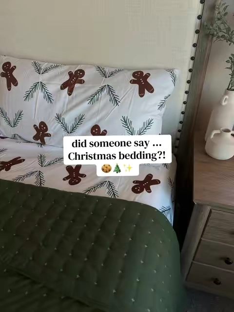 finally got my hands on these holiday sheet sets for our house this year!! These prints sold out FAST last year! Snag them now! #christmasbedding #sheetset #bedsheets 