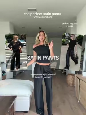 Satin pants are sold chic 