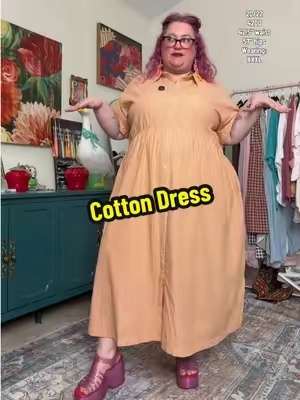 Chouyatou Loose Midi Dress 🌼 #mididress #womensfashion #plussizefashion #cottondress #tiktokshopsummersale 