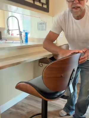 Bar Stools Set of 2 for Kitchen Counter, Adjustable Bentwood Barstools, Modern PU Leather Upholstered Bar Chair with Back and Footrest, for Bar, Kitchen, Dining Room.   #barstool #stool #kitchenupgrade #kitchen #tiktokshopcreatorpicks @Sweetcrispy S @Sweetcrispy Official 