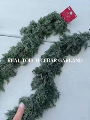 2 pack of real touch cedar garland at that price!? #garland #realtouchcedargarland #christmasgarland 