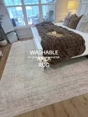 The most perfect neutral rug with all the fall cozy vibes at home & its washable! 🤎✨ #arearug #washablerugs #homedecor #cozyhome #bedroomdecor @Art&Tuft Rugs 