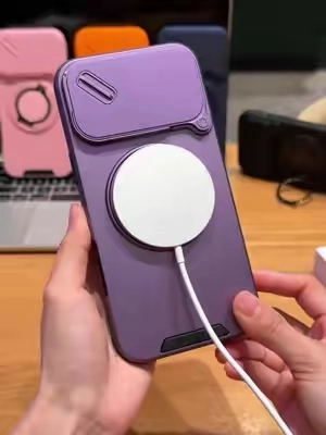 Shockproof Magnetic Case with Slide Camera Lens Protector For iphone17 16 15 141312#iphone17promaxcase  #iphone16procase #Magnetic #iphonecase