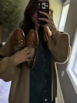 Clarks collection leather loafers. Love metal detail and so easy to dress up 🤎👞 #clarks #loafers #fallstyle #leatherloafers #qvc 