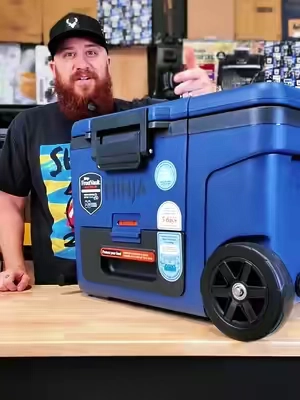 They finally put wheels on it #ninjafrostvaultcooler #cooler #wheeledcooler 