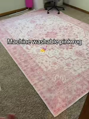 Soft machine washable and it’s pink?! #HomeDecorFinds #BohoHome #TikTokShopHome #RugRefresh #cozyliving 