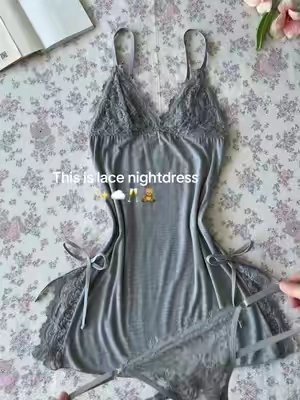 A little sexy nightgown for sleepwear!!! >>> anyway it's so soft and smooth!!! #nightdress #nightgown #sleepwear #tiktokshopblackfriday #dealsforyoudays