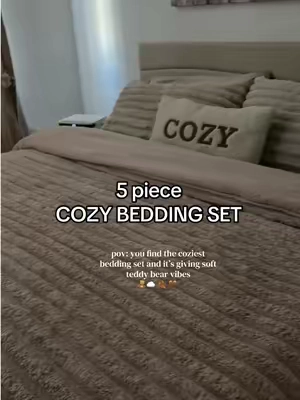 Literally the softest 6 piece bedding set!! ☁️ 🧸#beddingset #comforterset #comforter #bedding #cozybedding