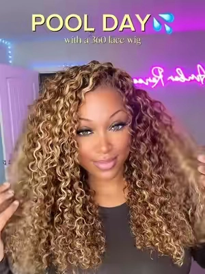i know a 360 wig hate to see me coming!! 😭😍 10/10! @Ashimary  Hair: 22'' Ashimary Highlight Color Water Wave Invisi-Strap Snug Fit 360 Skin Lace Frontal Wig Glueless Human Hair #gluelesswig #360lacewig #ashimaryhair #360wig #waterwavewig 