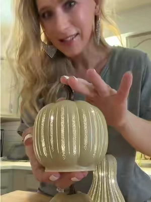 Mini Starry Night Set of 3 Glass Pumpkins & Gourd by Valerie!  #falldecor #glasspumpkin #fallaesthetic #fallvibes @QVC, Inc #QVCLoyaltyProgram 