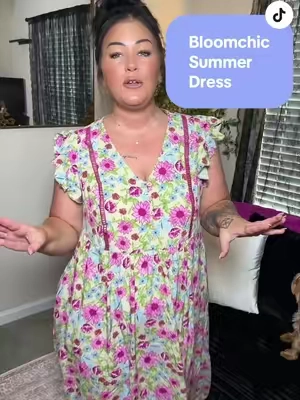 If you’re someone who loves comfort but still wants to look put together, this dress is for you. 💕 The relaxed fit is flattering without clinging, and the floral print gives it such a fresh, feminine look. Just add sandals and you’re ready to go. @BloomChic  #TikTokShopSummerSale #BloomChic #maxidress #floraldress #bohofashion  