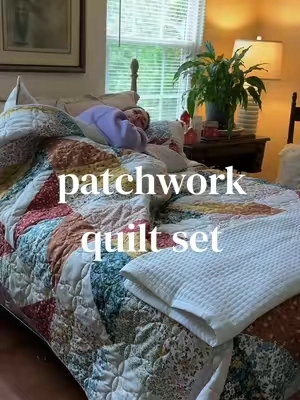 So cozy and beautiful if you’re going for whimsy, cottagecore vibes! Melex Home 3 Piece Patchwork Quilt Set Includes: • Quilt • 2 Shams #cottagecoreaesthetic #quiltset #cozybedroom #tiktokshopsummersale  @Melex Home 