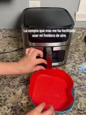 bandeja de silicona para air fryer, moldes reutilizables #AirFryer #FreidoraDeAire #Cocina #AccesoriosDeCocina #tiktokshop 