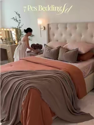 Transformar tu cama nunca fue tan fácil. 🤎✨ Este set de 7 piezas trae prácticamente todo lo que necesitas para darle a tu habitación un look acogedor y elegante. Además, el detalle de los bolsillos laterales es un plus que no sabía que necesitaba☁️✨🍂🤎 @Melex Home  #comforterset #beddingdecor #bedding #sheets #fallbeddingdecor 