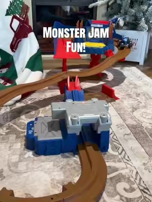 Monster Jam Super Charge Speedway is going fast!!!! #monstertrucks #boymoms #monsterjam #kidstoys 