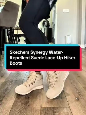 7/26 Skechers Synergy Water-Repellent Suede Lace-Up Hiker Boots #TiktokShopCreatorPicks #tiktokshopbacktoschool #tiktokshopsummersale #qvcloyaltyprogram 