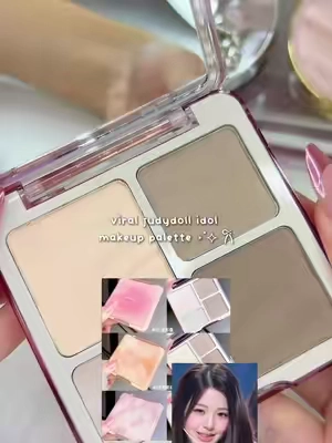 highlighter and contour palette to make any look #judydoll #kbeauty #highlighter #contour #makeuppalette 