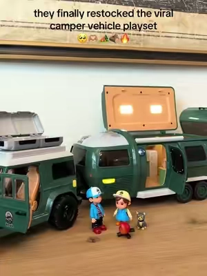 My boys love this vehicle playset with the camper 🏕️🔥🪵 #toys #vehicletoys #rovecamper #toysforkids 