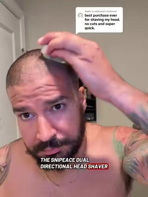 Replying to @adalvare The Snipeace Dual Directional Head Razor is a great little head shaver to have. Perfect for a quick shave and for traveling. Now that I think about it, I’ve never cut myself with it either! #headrazor #headshaver #headshave #shavingmyhead #shaveoftheday 