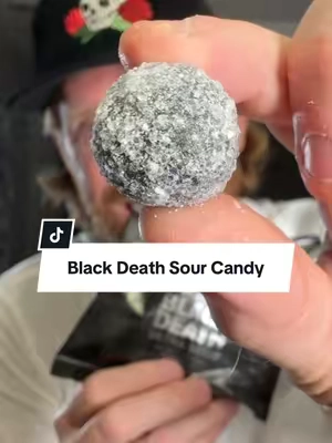 Could be the most sour candy I have ever tried! #sourcandy #candychallenge #blackdeathcandy #tiktokshopcreatorpicks #candyreview 